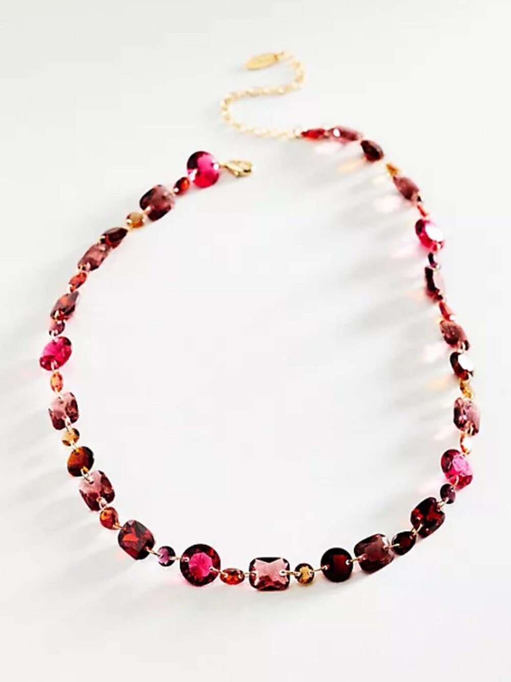 Anthropologie Colorful Beaded Medley Necklace, Wine